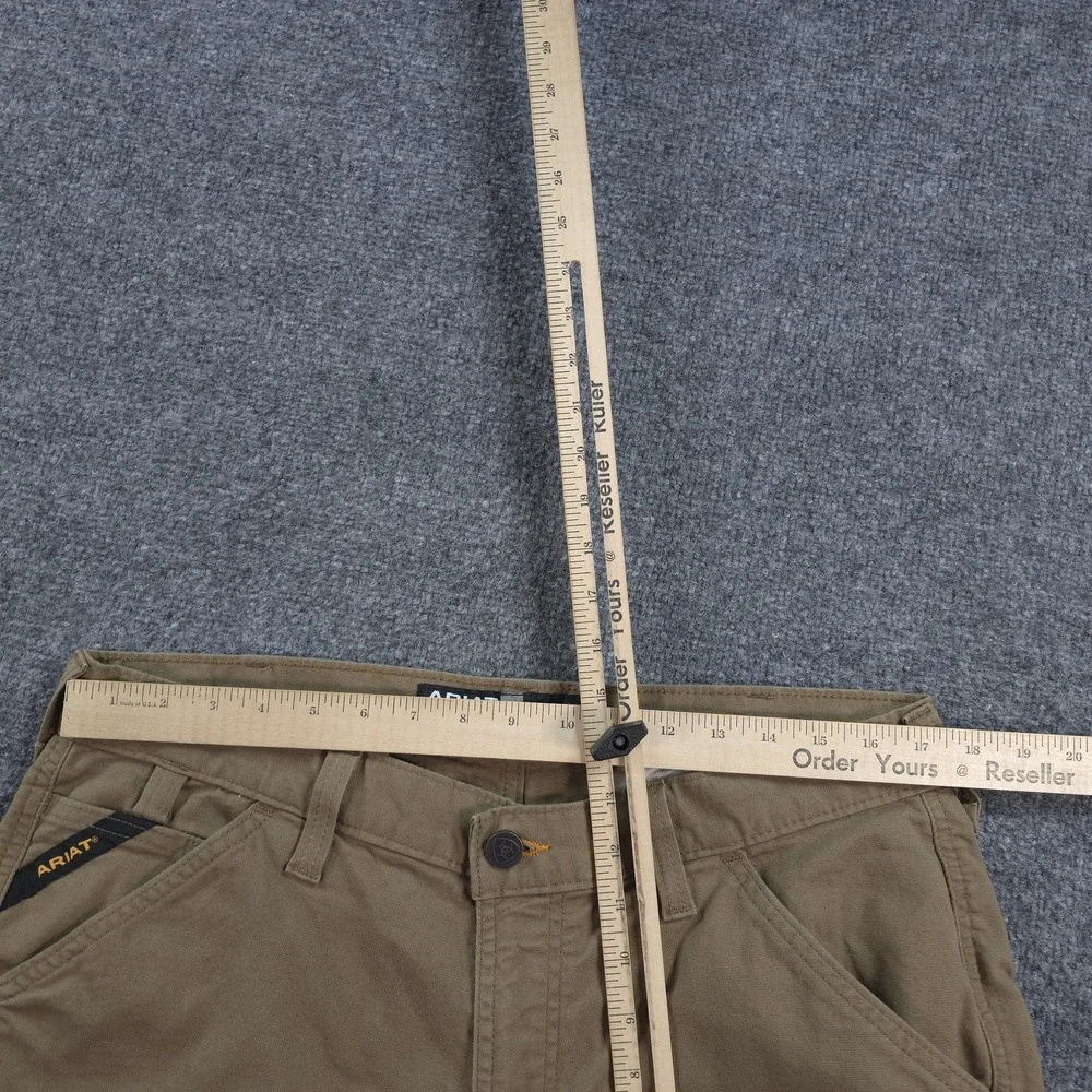 Ariat Pants Mens 34x36 Beige Rebar M4 Relaxed Straight Cargo Canvas Workwear